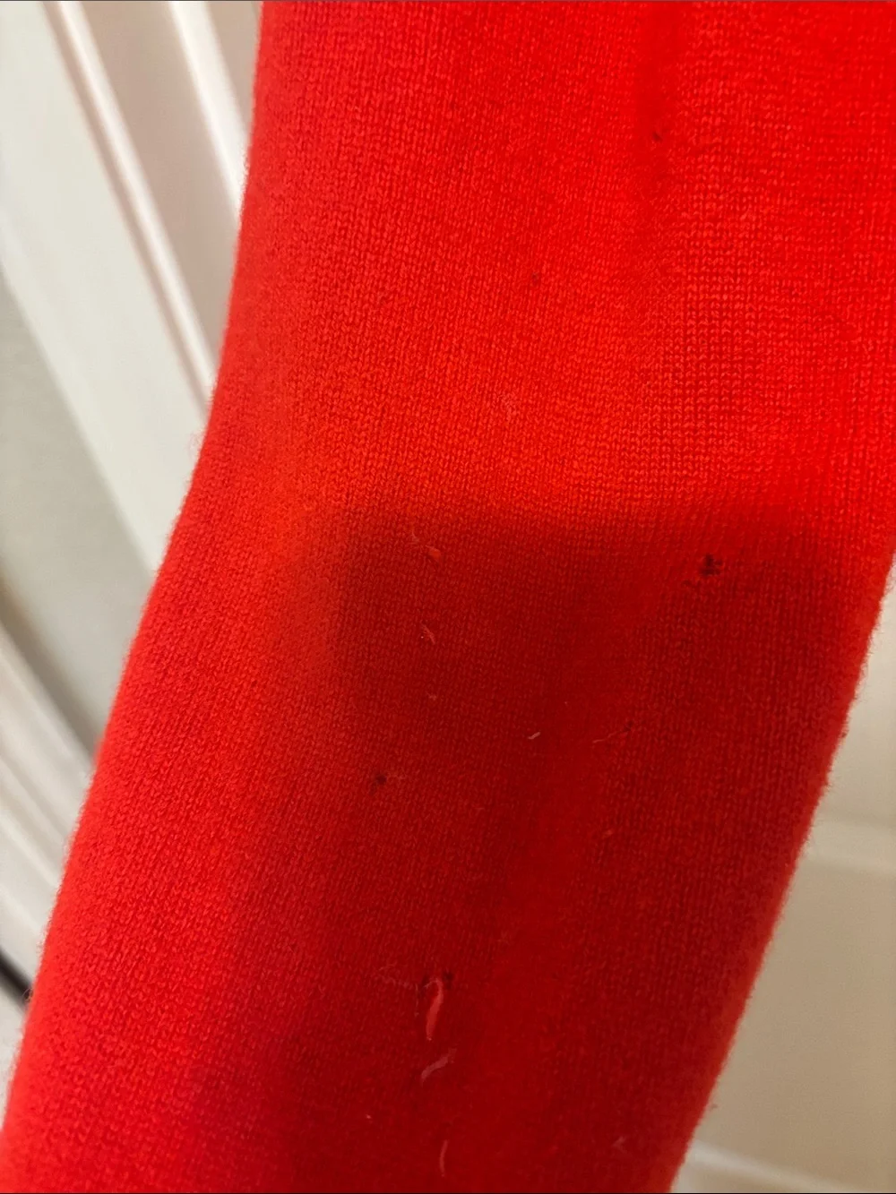 Tory Burch Bright Red V-Neck Knit Sweater Sz Small - Picture 6 of 6